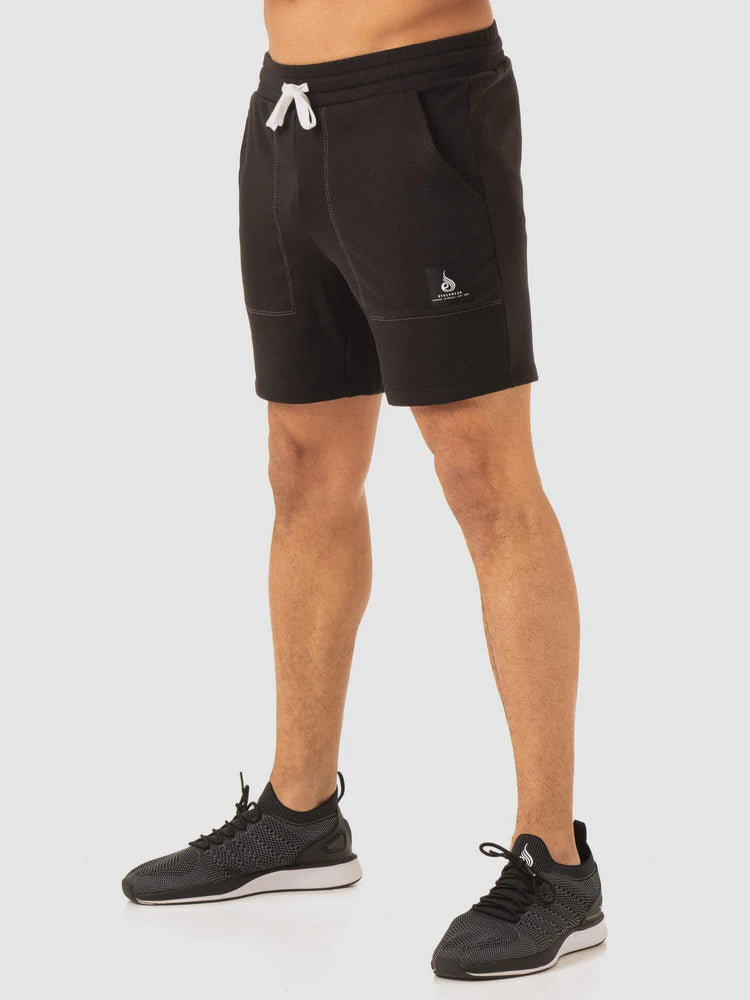 Vital Mid Length Scrunch Shorts - Black - Ryderwear