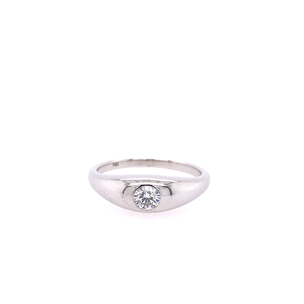 14kt White Gold Round Diamond Dome Ring – Lindy's