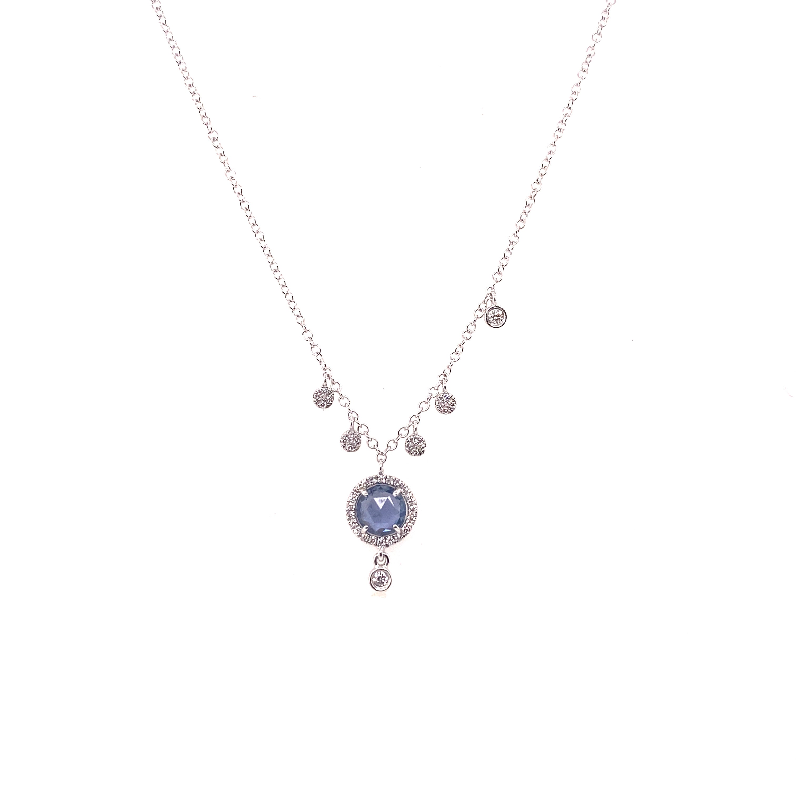 Meira T 14kt Sapphire and Diamond Charm Necklace
