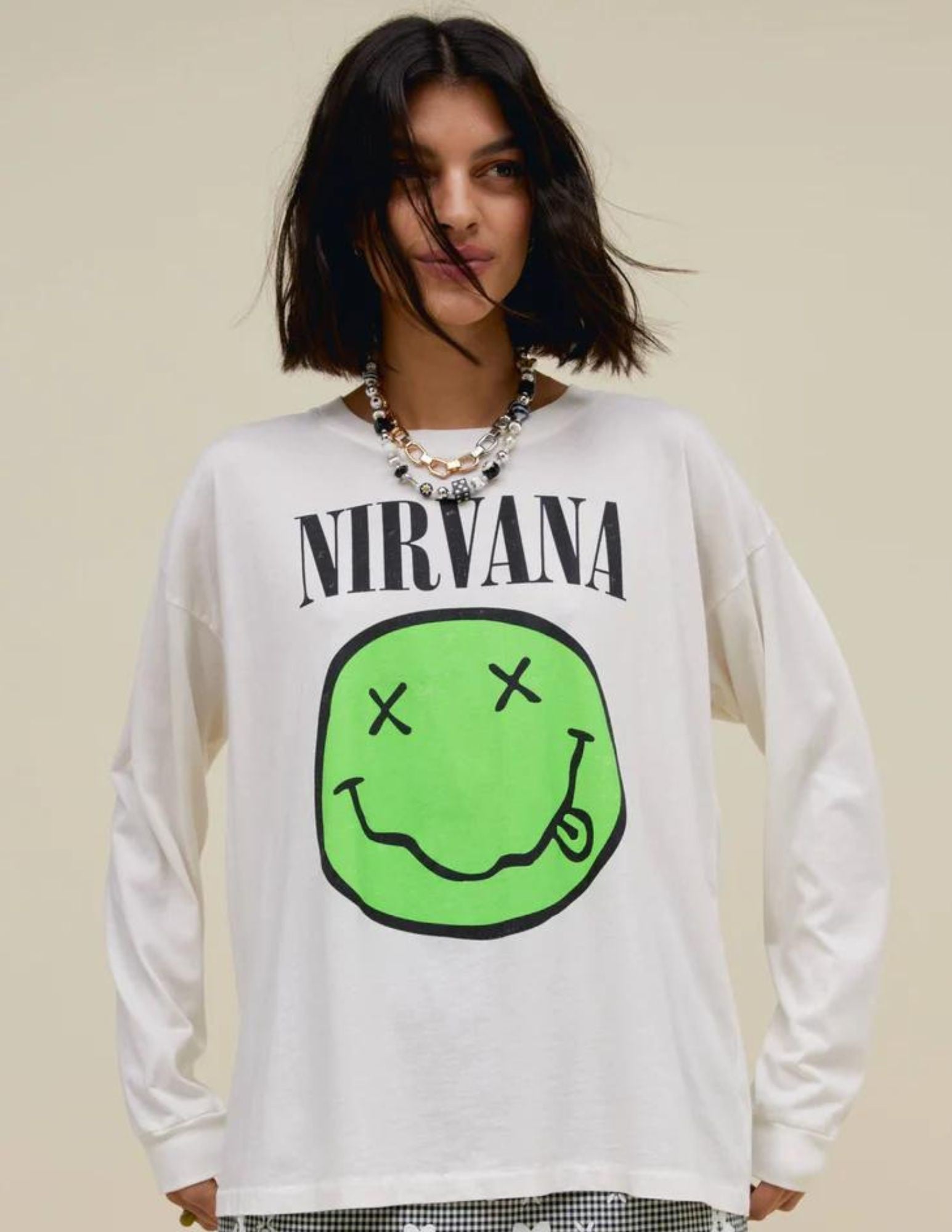 Nirvana Smiley Long Sleeve Merch Tee – Alchemia Style