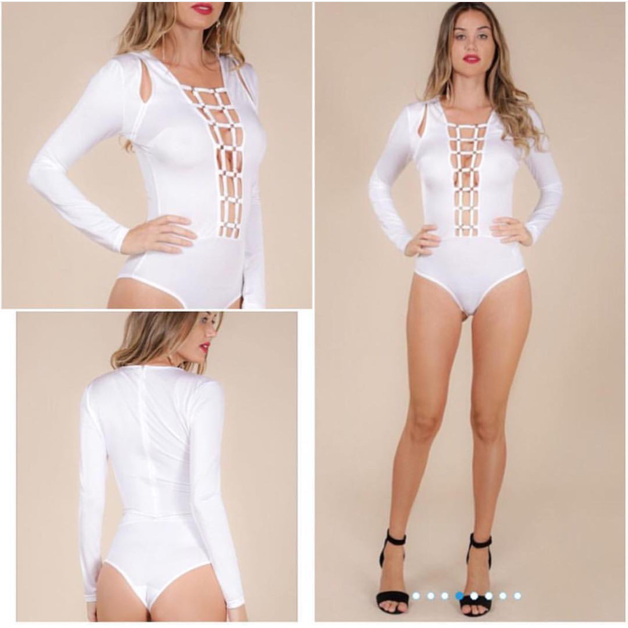 Bianca Bandage Bodysuit - Bella's Attic Boutique  - Bandage Bodysuit
