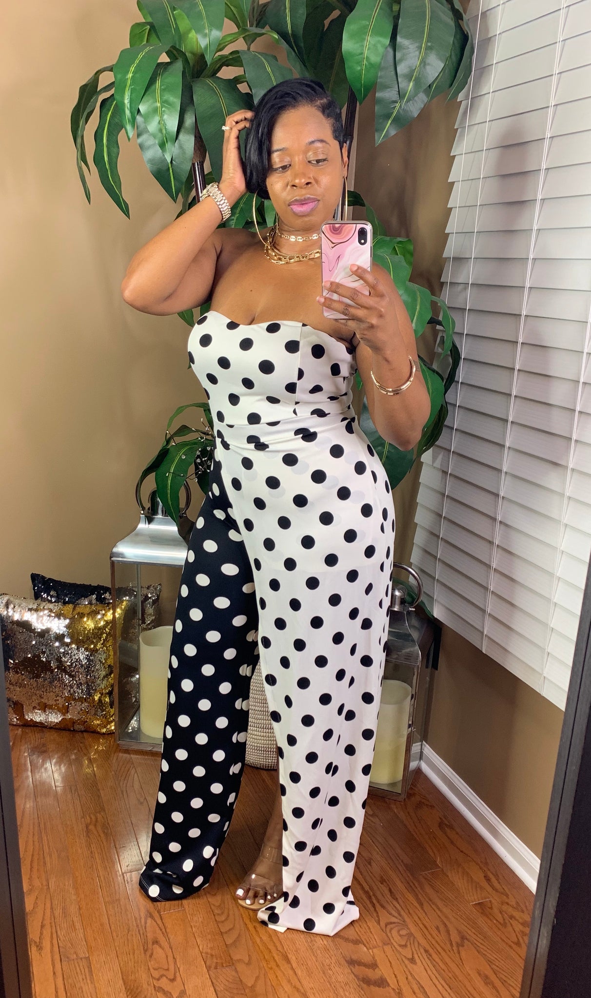 Blanche Polka Dot Jumpsuit Black White Bella S Attic Boutique