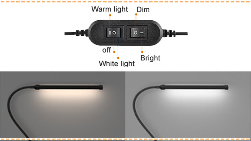 LEPOWER clip-on desk light Brightness & Color Adjustable