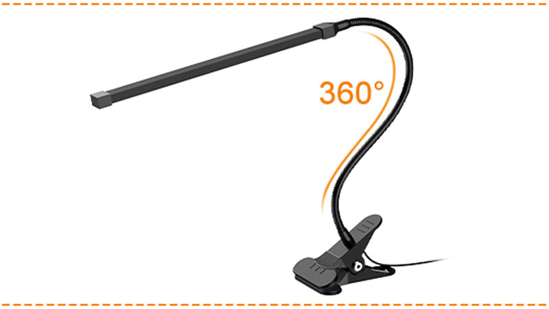 LEPOWER clip-on desk light Flexible Gooseneck Arm
