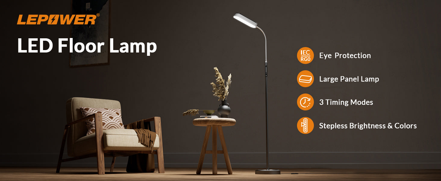 lepower Gooseneck LED Floor Lamp features