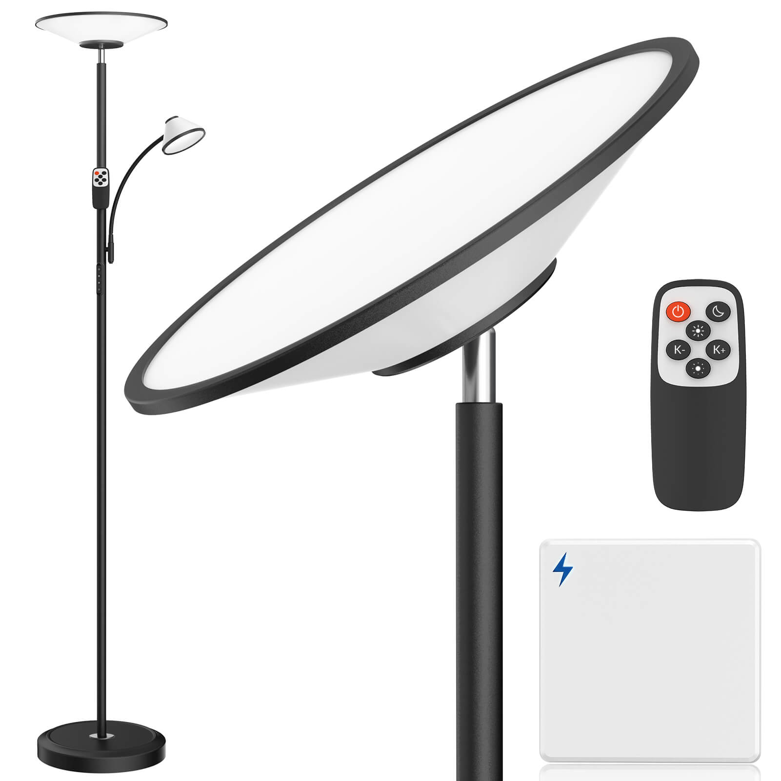 Brightech Contour Flex - Bright LED Floor Lamp for Reading, Crafts & Office  Tasks - Standing Pole Lamp w. Flexible Gooseneck & Dimmer - Beauty Light  for Lashes,…