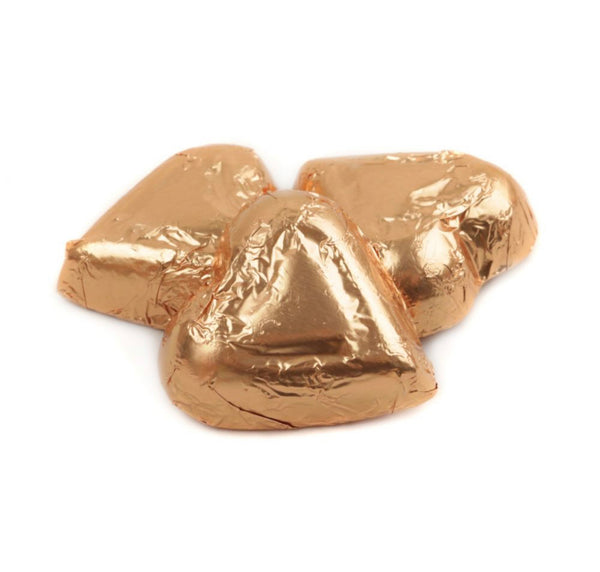 Mini Bronze Foiled Dark Chocolate Hearts