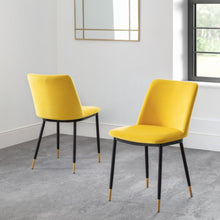 Load image into Gallery viewer, 2 Pack Delaunay Dining Chair - Mustard Velvet