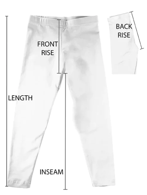 Girls Leggings with measurement signs