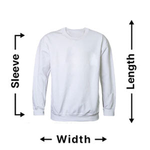 Crewneck Sweatshirts with measurement signs