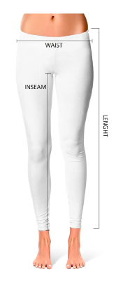 Leggings with measurement signs
