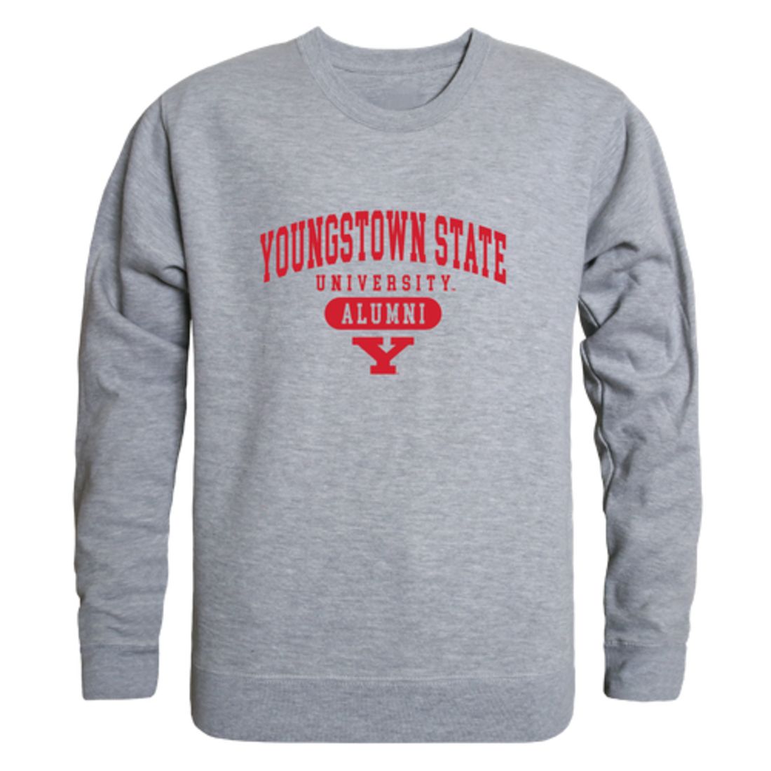 YSU Youngstown State University Penguins Alumni Fleece Crewneck Pullover Sweatshirt Heather Gray