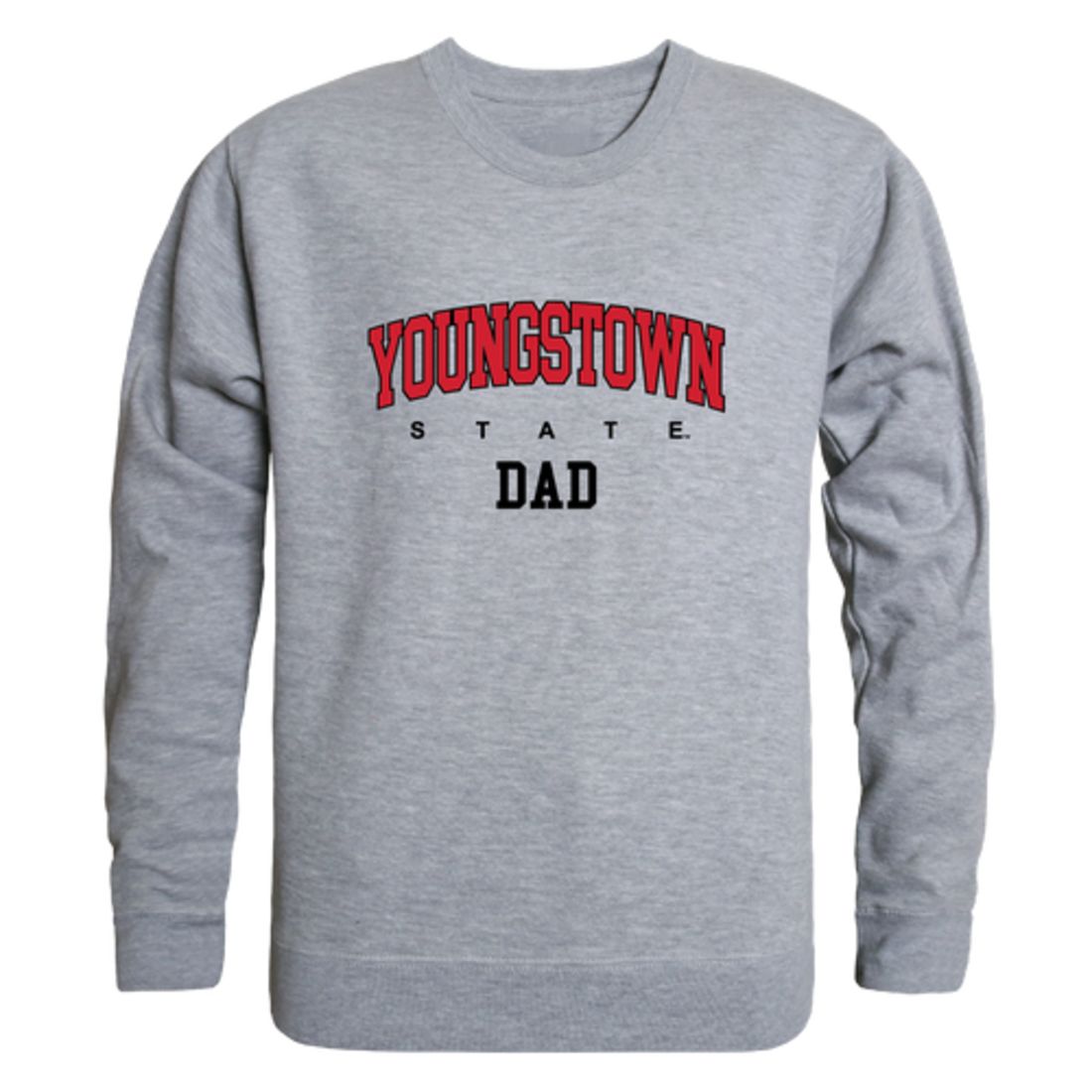 YSU Youngstown State University Penguins Dad Fleece Crewneck Pullover Sweatshirt Heather Grey