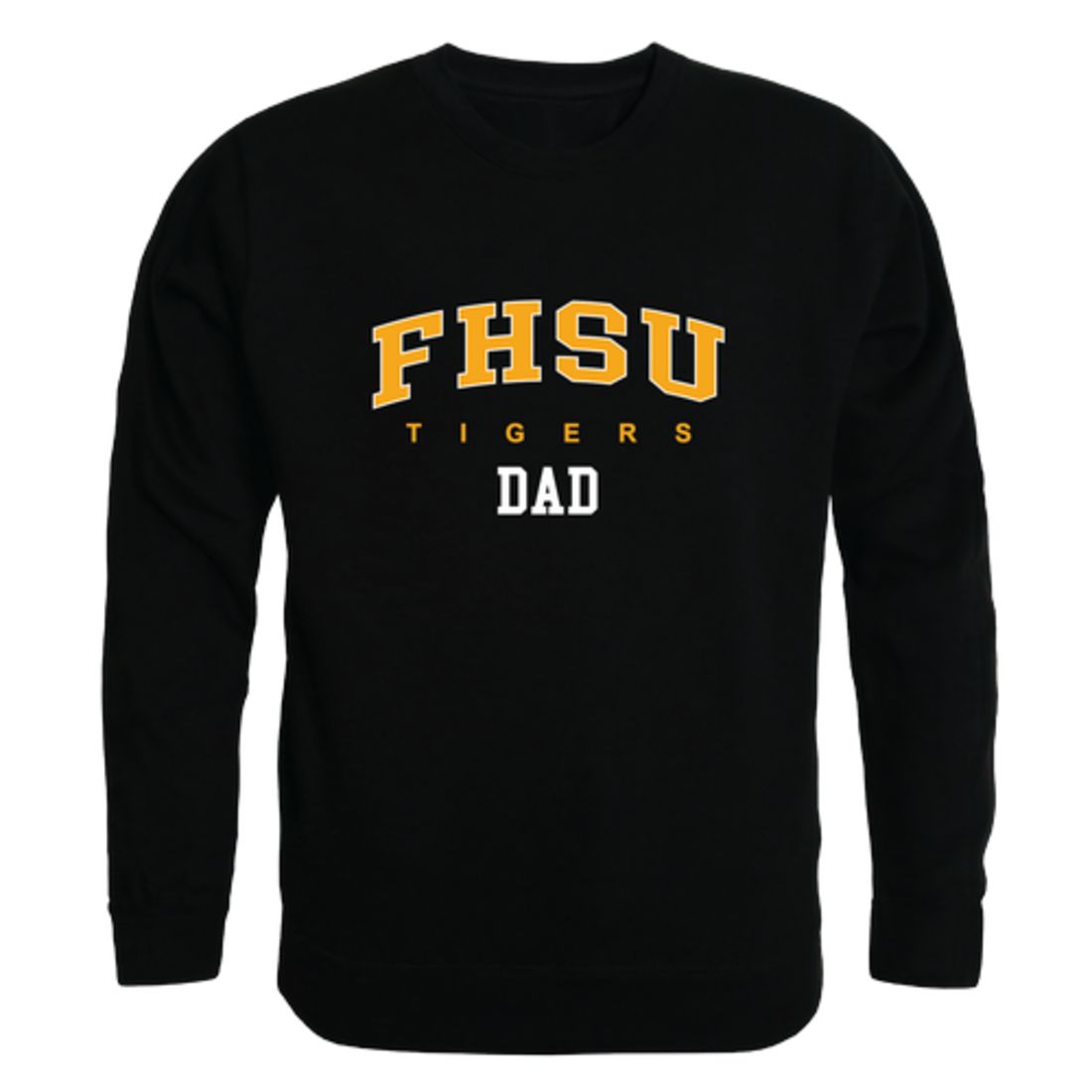 FHSU Fort Hays State University Tigers Dad Fleece Crewneck Pullover Sweatshirt Black