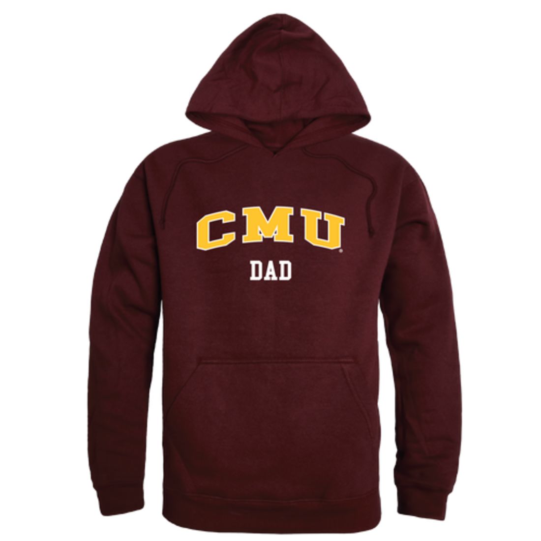 CMU Central Michigan University Chippewas Dad Fleece Hoodie Sweatshirts Heather Grey-Campus-Wardrobe