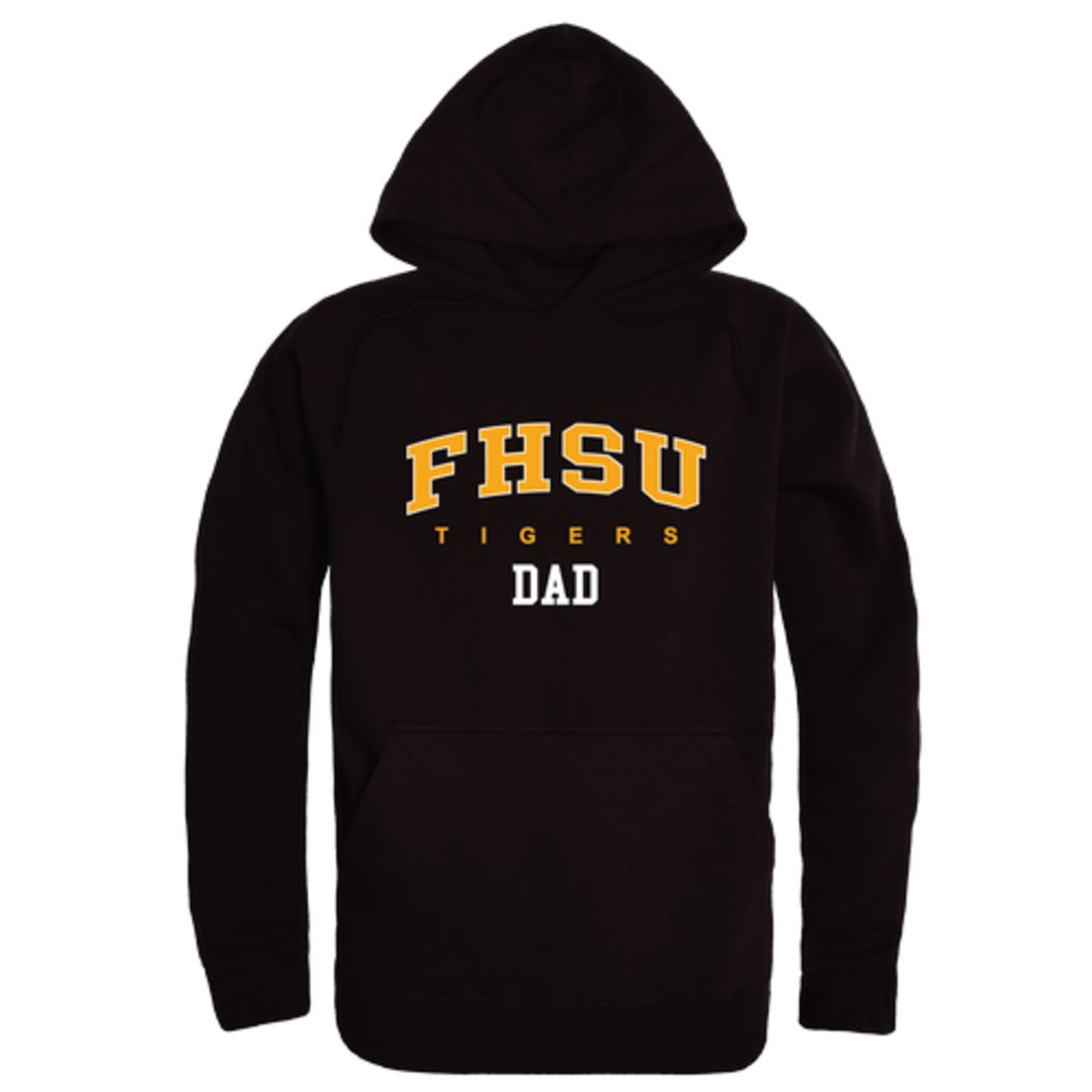 FHSU Fort Hays State University Tigers Dad Fleece Hoodie Sweatshirts Black