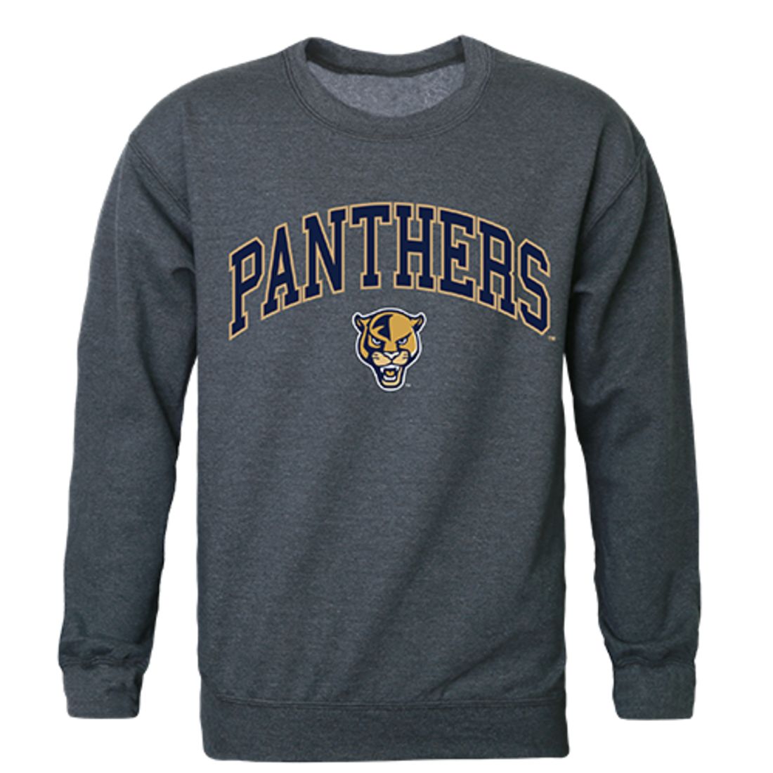 FIU Florida International University Campus Crewneck Pullover Sweatshirt Sweater Heather Charcoal