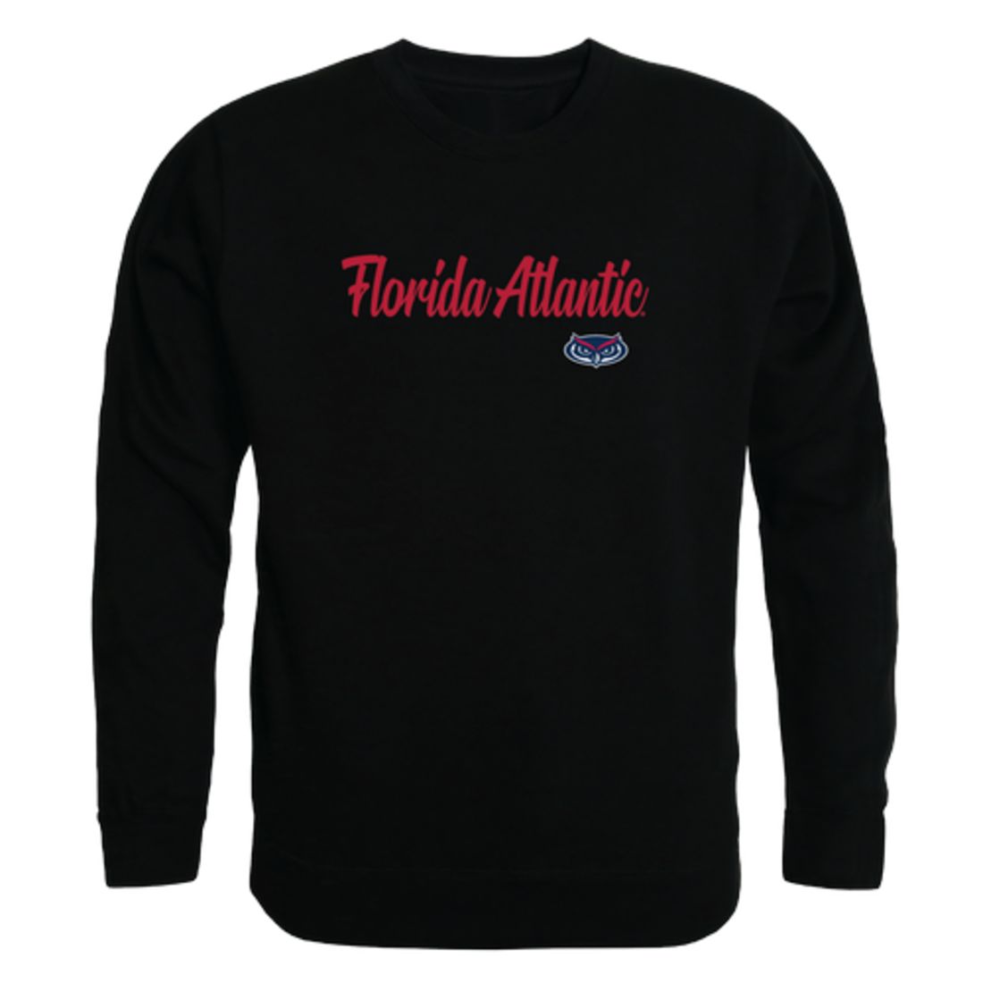 FAU Florida Atlantic University Owls Script Crewneck Pullover Sweatshirt Sweater Black