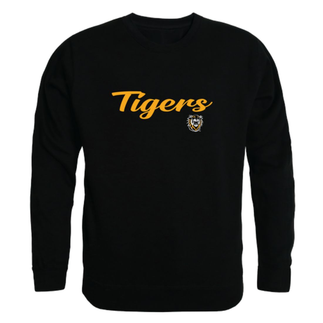 FHSU Fort Hays State University Tigers Script Crewneck Pullover Sweatshirt Sweater Black