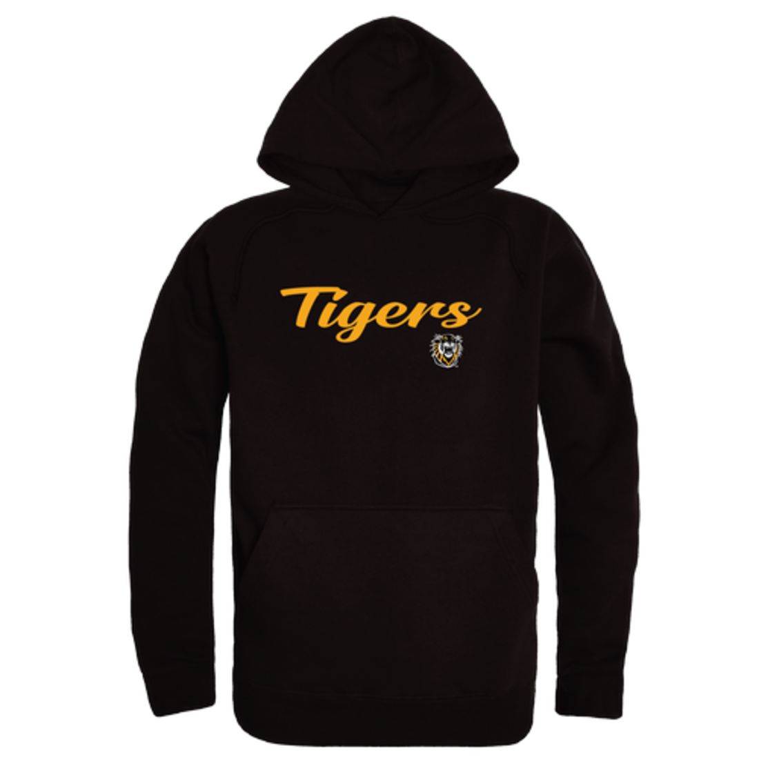 FHSU Fort Hays State University Tigers Mens Script Hoodie Sweatshirt Black