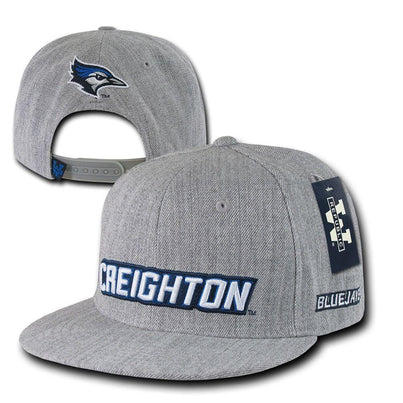 NCAA Creighton University Blue Jays 6 Panel Game Day Snapback Cap Heather Grey