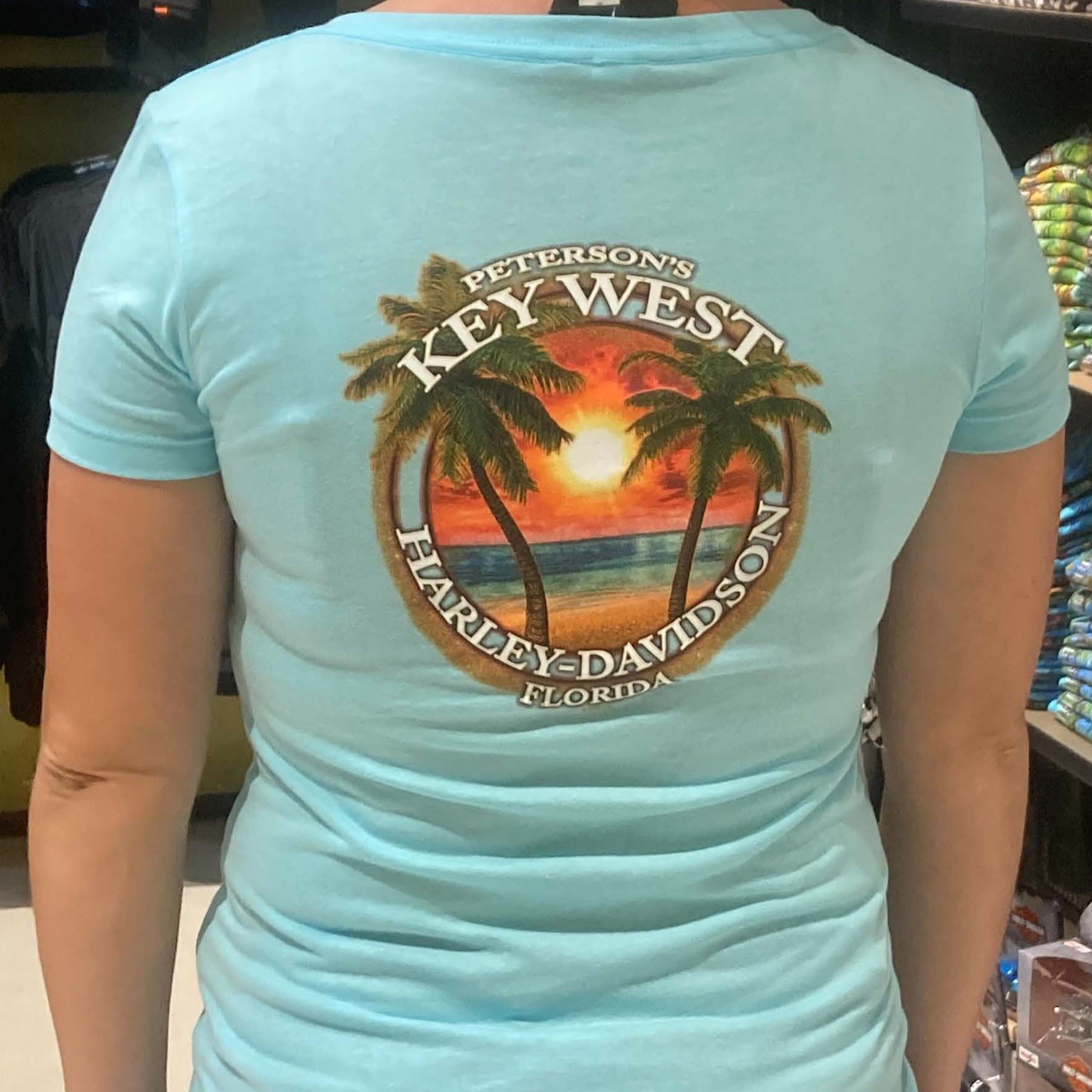 Peterson's Key West Palm Ring Women's T-Shirt Blue