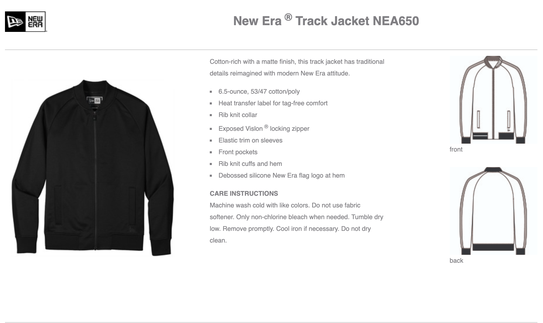 New Era Track Jacket - (Sizes S-4XL) - NEW ITEM