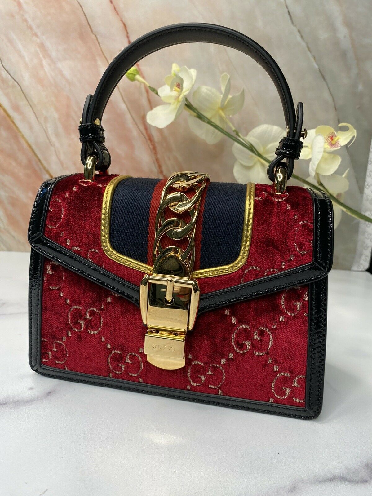 gucci sylvie mini velvet