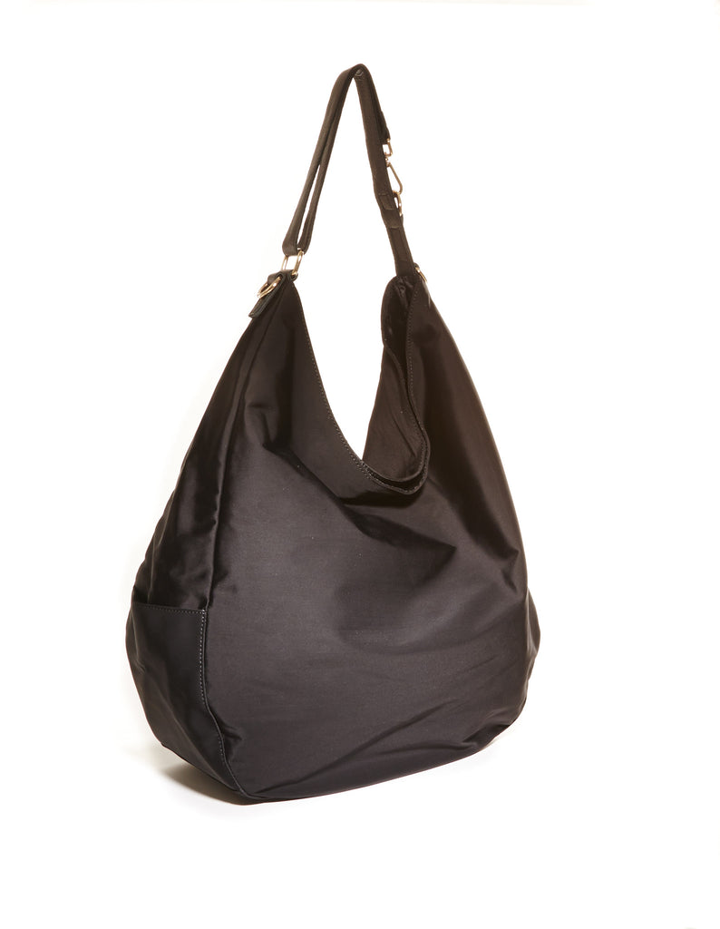 JackiEaslick - Black nylon oversized hobo bag
