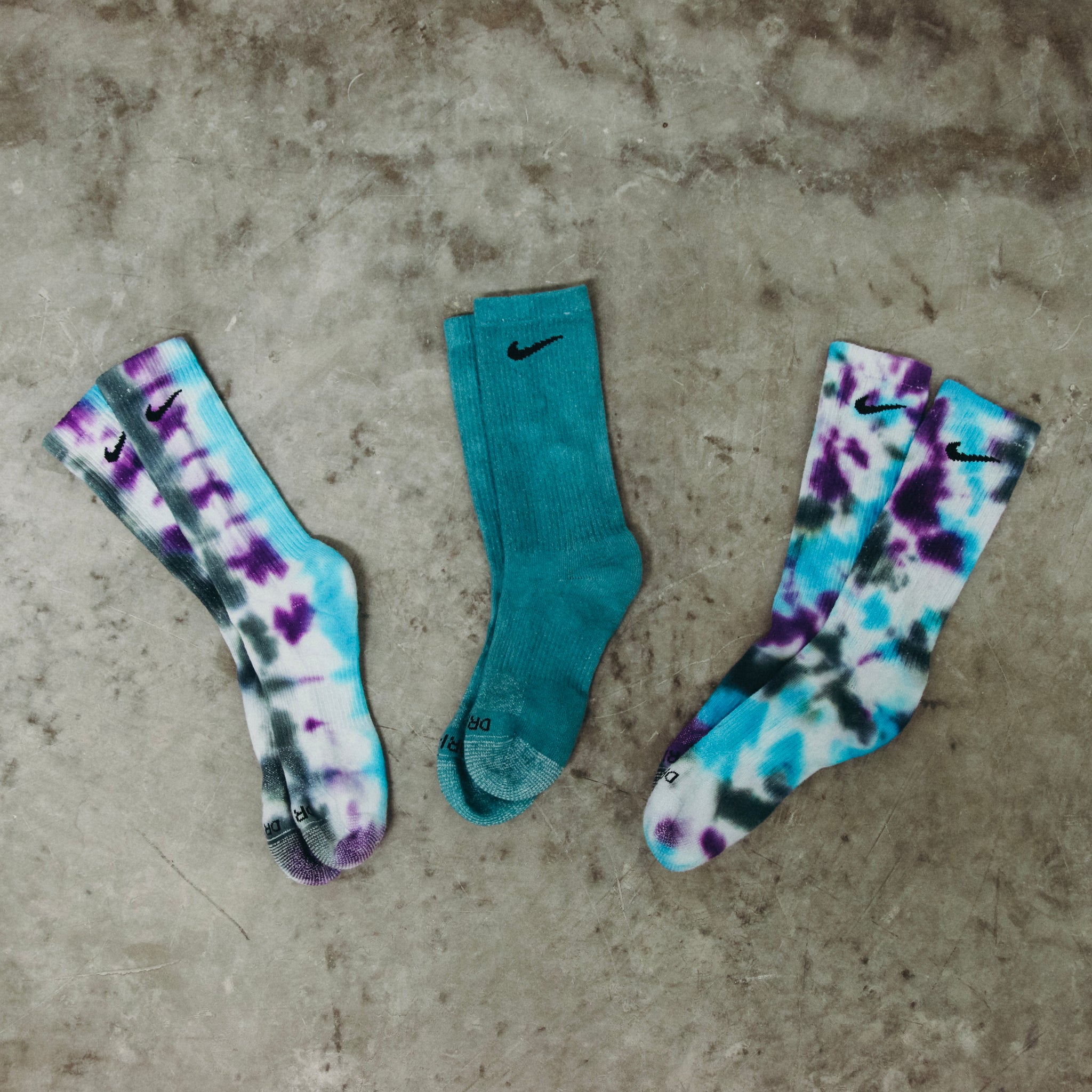 tie dye nike socks pack