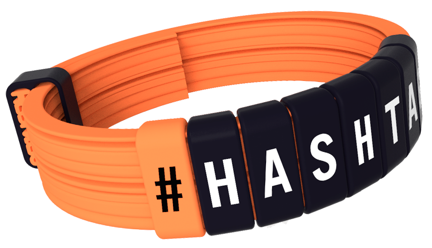 reporte Sabio Muy lejos Pulsera Personalizable Naranja | Hashtag Bracelets ®