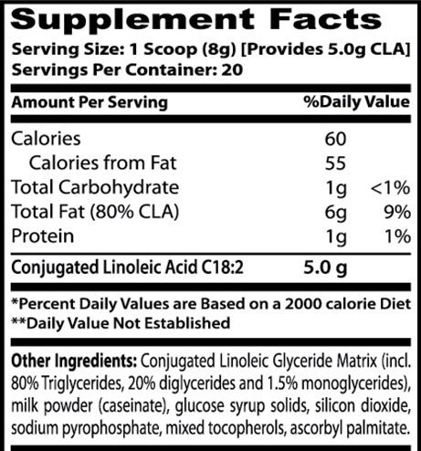 CLA 5.0 Supplement Facts