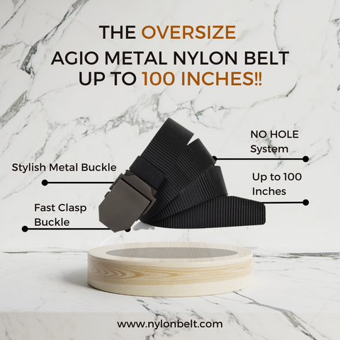 The 100 inches Agio Metal Nylon Belt