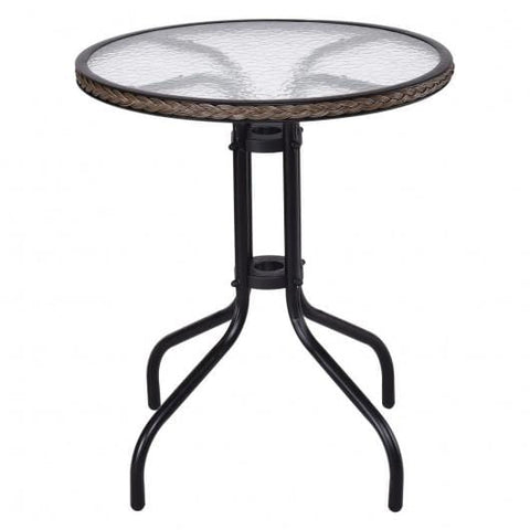 24 Patio Furniture Glass Top Patio Round Table Border Less Shopping