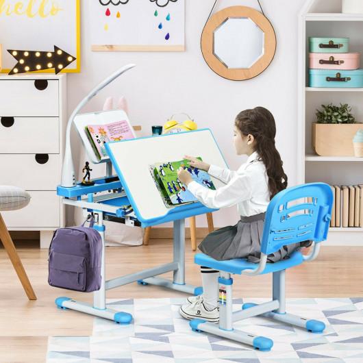 Adjustable Kids Desk Chair Set With Lamp And Bookstand Rcm Shop