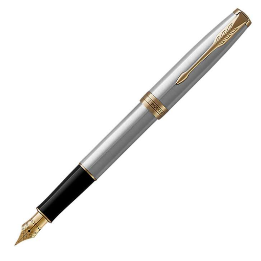 Parker Sonnet Stainless Steel Gold Trim Ballpoint Pen – The Pen Shop