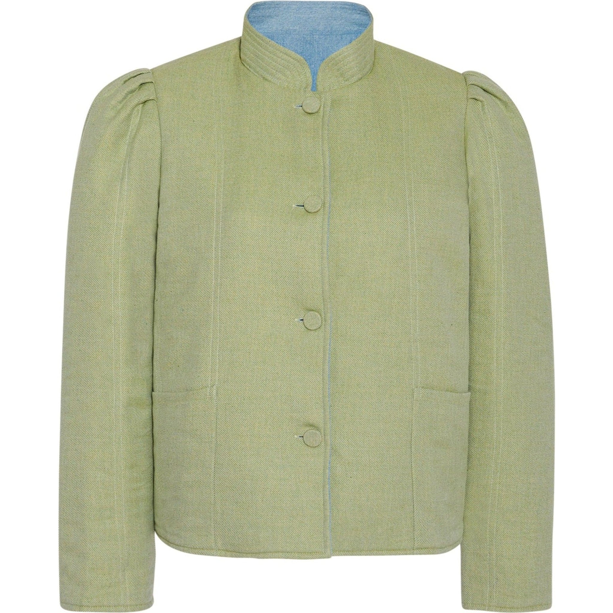 Women's Magic Jacket in Denim & Key Lime Cashmere