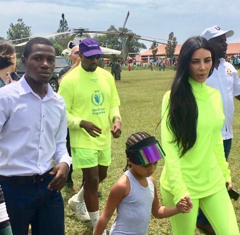 north west sun visor kim kardashian and kanye west in uganda