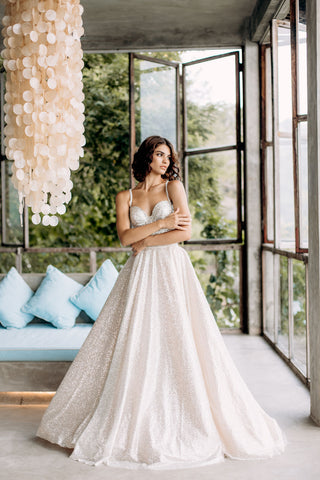 Glitter A-Line ballgown wedding gown by Elizabeth Grace Couture