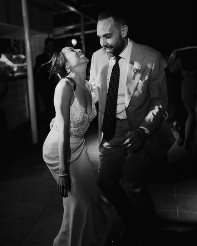 Elizabeth Grace Couture blog. Italian wedding. sustainable wedding gown. first dance. cool bride