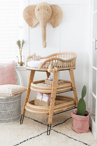 rattan changing table