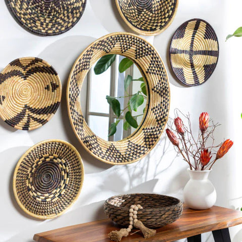 Natural Patterned Woven Mirror