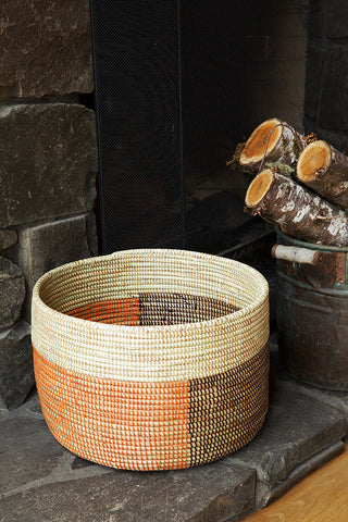 woven African aesthetic storage basket