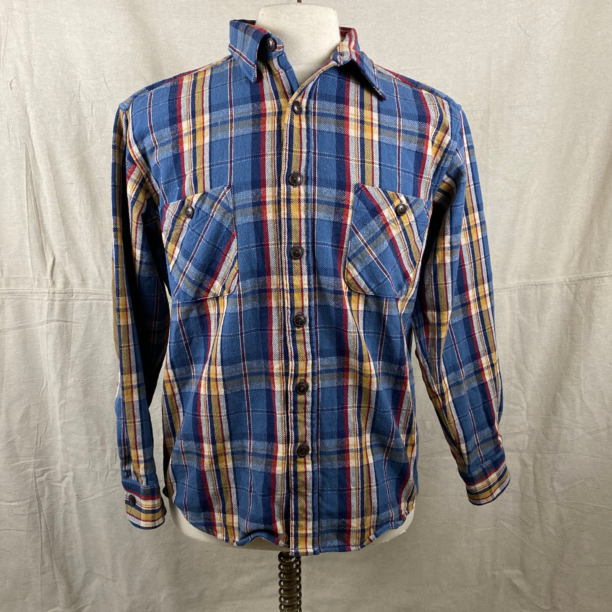 Pendleton Blue Yellow Red Trail Shirt Wool Flannel Shirt SZ M