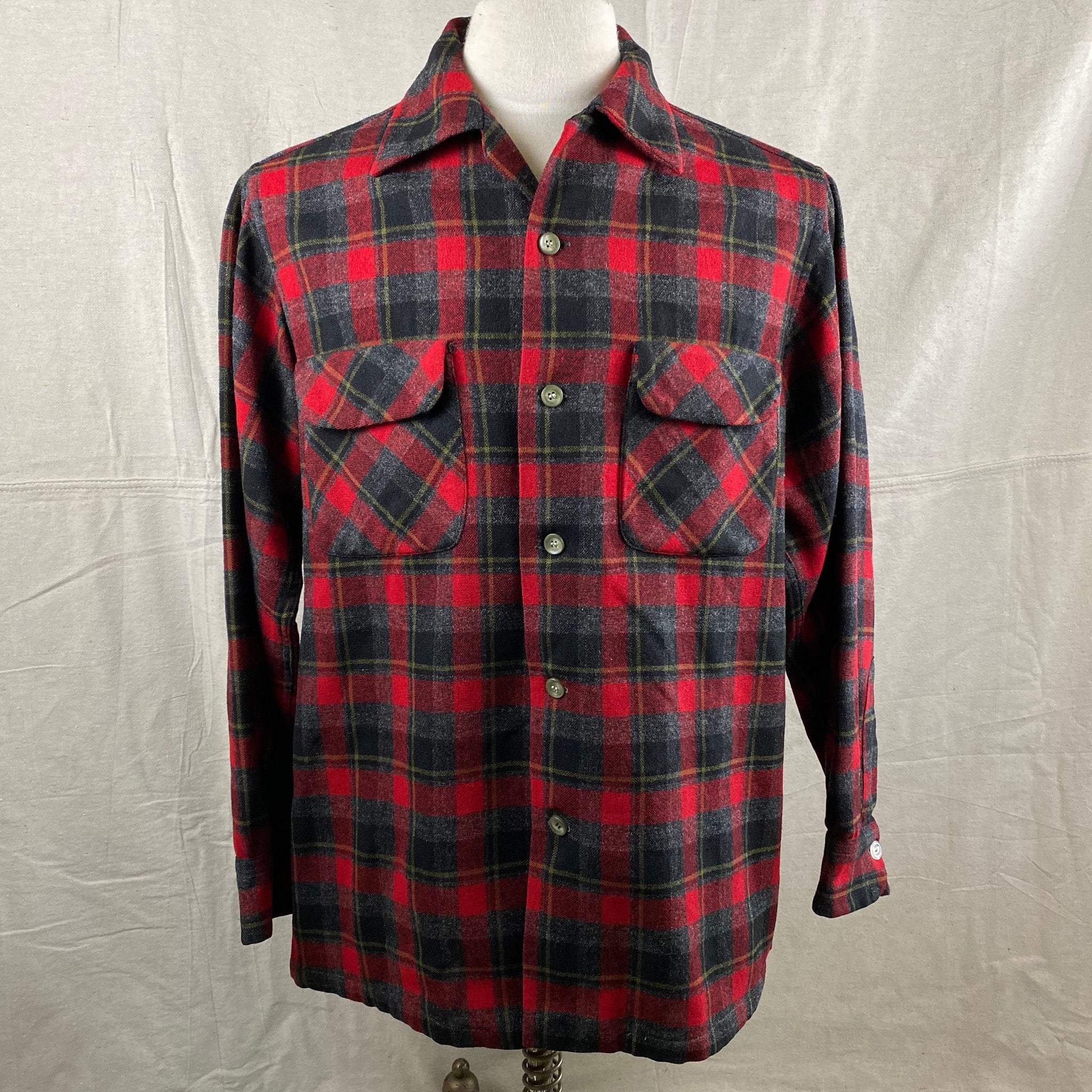 Vintage 50s/60s Era Red and Black Pendleton Board Shirt SZ M – Old