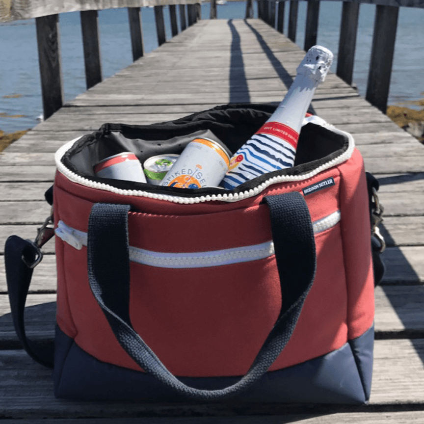 Medium Canvas Cooler Bag - Nantucket Red/Navy