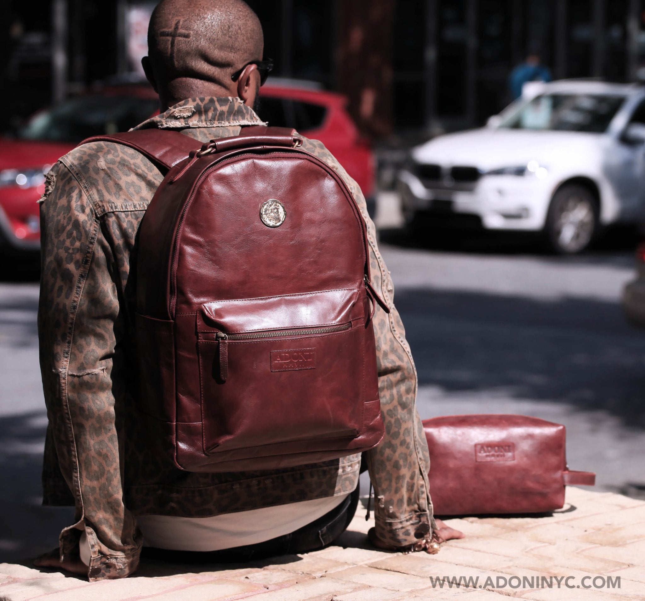 ADONI MMVII NEW YORK Embossed Waist Bag Brown