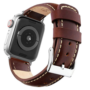 Vegan Leather Broad Square Checks Design Apple Watch Band for 38-40-41 mm White Grey