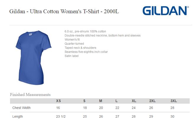 Gildan Women S Sweatshirt Size Chart