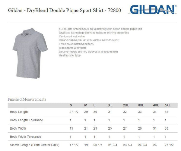 Gildan Size Chart Shirt